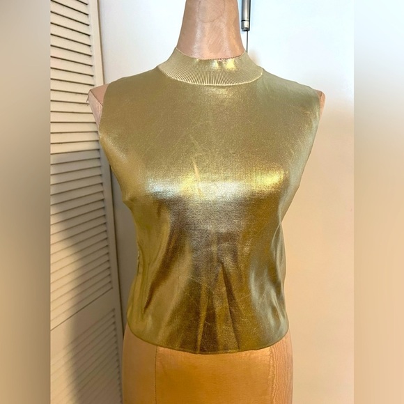 🔥🔥zara Gold metallic top NWOT - Picture 1 of 7